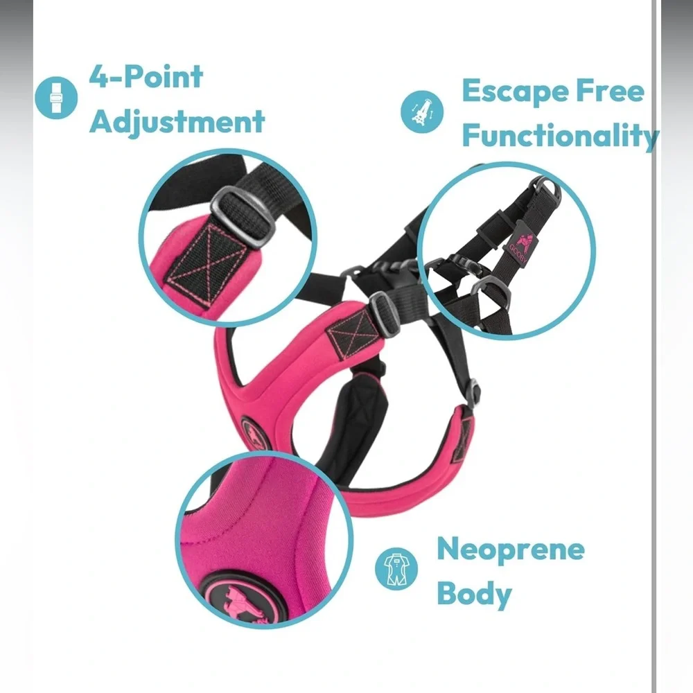 Gooby Escape Free Sport Harness - Blue, Large‎ - No Choke Step-in